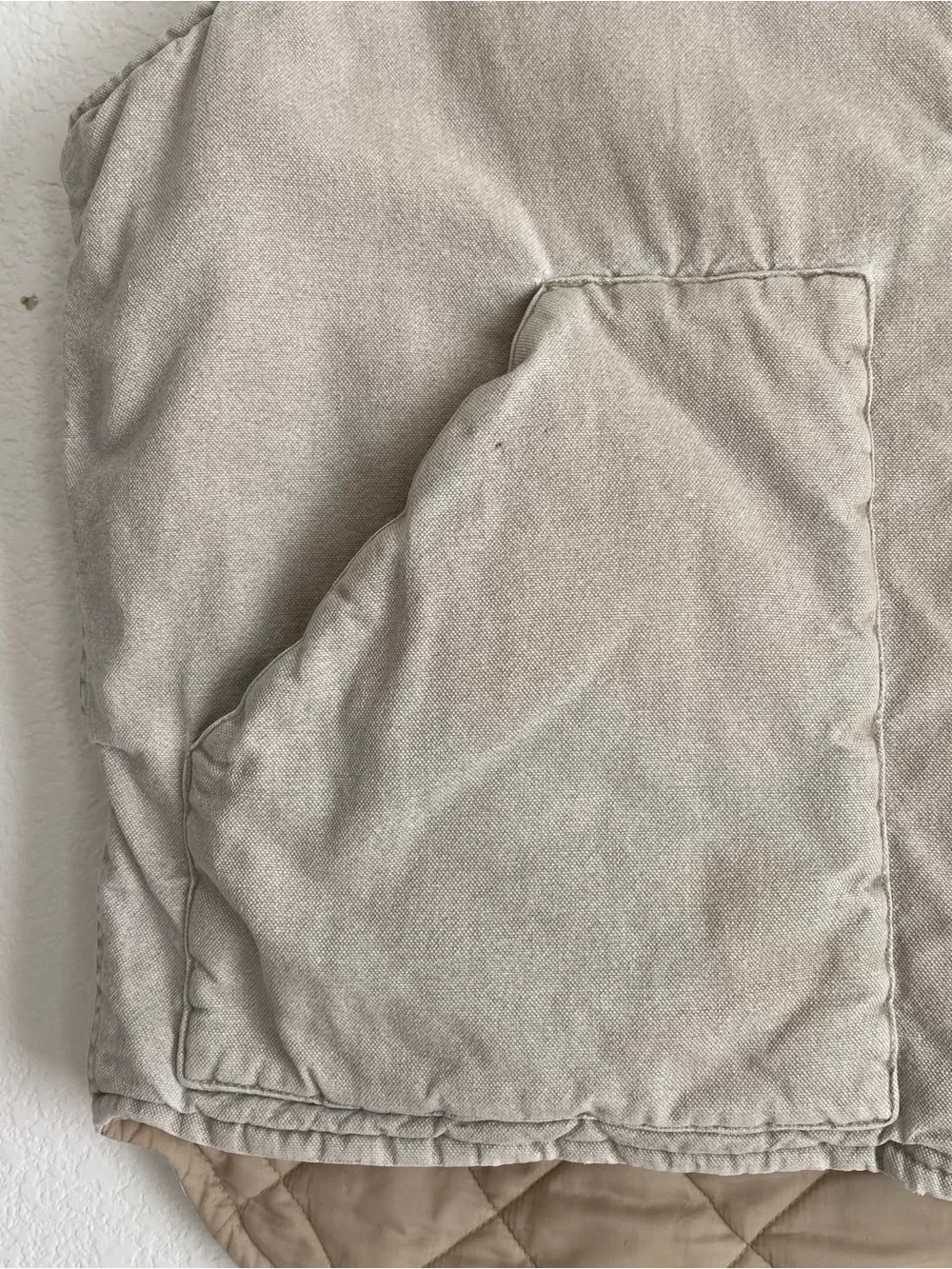 Vintage J. Crew canvas vest puffer quilt lined work wear, M